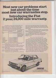 Anuncio original de la revista Fiat 1978 "La mayoría de los problemas de auto nuevo comienzan justo por..." - Imagen 1 de 1