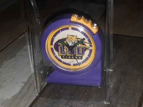 Vintage LSU TIGERS Gripper Light Up Alarm Clock NCAA Sun Time New Sealed Cover