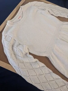 Cat & Jack Girls' White Winter Dress – Size Medium (8) | Charming & Warm - Picture 1 of 9