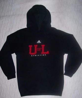 LOUISVILLE CARDINALS boy's ADIDAS black  pull over hoodie sz M MEDIUM (10-12 ) - Image 1 of 4
