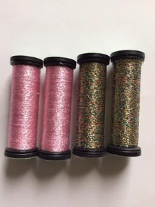 4 x 50m Reels Of Kreinik Blending Filament Fine Metallic Thread Embroidery - Picture 1 of 4