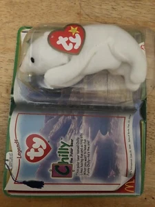 McDonalds Legends Chilly the Polar Bear TY Beanie Baby 1994 Tag Error - Bild 1 von 11