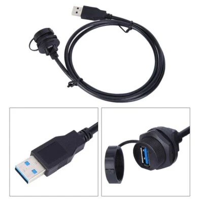 USB 3.0 Connector Female Socket Printer Extension Cable Waterproof Panel Mount - Image 1 of 4