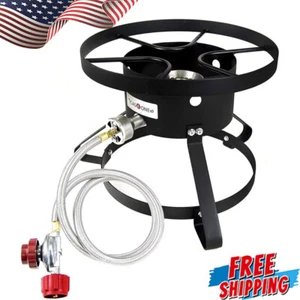 Hose Propane Burner High Pressure Steel Braided Camp Stove Outdoor Cooker New - Picture 1 of 6