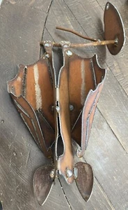 Metal Welded Upside Down Bat Figure Wall Hanging - Picture 1 of 8