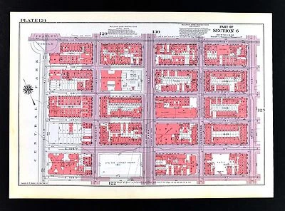 1955 Bromley Карта Нью-Йорка Восточный Гарлем Центральный парк Frawley Circle Манхэттен - Изображение 1 из 2
