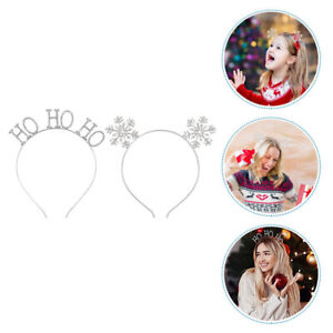 2Pcs Decorative Exquisite Christmas Clasp Adorable Snowflake Hairband Girl Hair