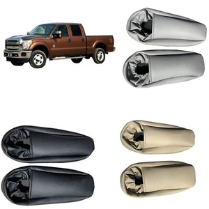 1 Pair Gray Leather Seat Armrest Cover For Ford F250 F350 XTL 1999-2007 - Foto 1 di 6