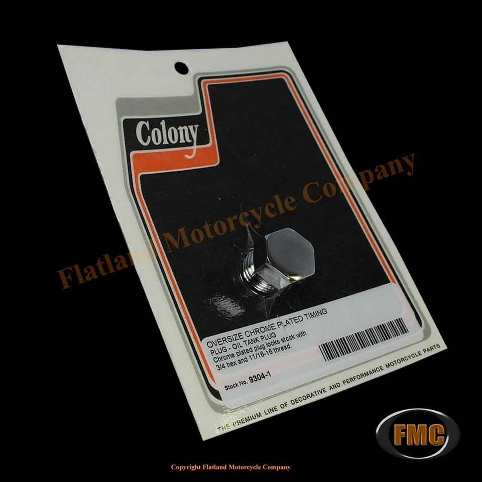 Colony 9304-1, OS Timing Hole & Tank Plug, 1952-1969 FL, XL, P/N 704, Chrome Foto 1 de 1