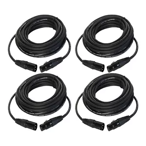 Paquete de 4 cables XLR macho a hembra de 3 pines blindados para audio de karaoke PA - Imagen 1 de 17
