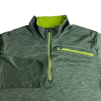Sudadera deportiva REI para hombre verde poliéster manga larga 1/4 cremallera cuello falso XL Foto 1 de 4