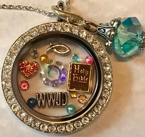 ❤️AUTHENTISCHE ORIGAMI EULE ~WWJD Fisch Bibel Herz ✞ MEDAILLON KETTE CHARMS & BAUMELN❤️ - Bild 1 von 10