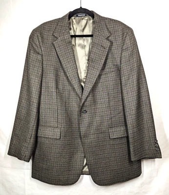 Abrigo Blazer Deportivo Austin Reed Para Hombre Talla 43R Lana Oliva Pata de Gallo Tweed EE. UU. Foto 1 de 4