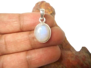 Small Oval  MOONSTONE Sterling  Silver  925 Gemstone  Pendant - Picture 1 of 6