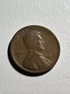 1919-D getragener Lincoln Cent Wheat Penny 1 Münze Pt-19D2 - Bild 1 von 2