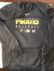 Pittsburgh Pirates Nike Hoodie Sweatshirt Black Authentic Collection M Dri-Fit - Picture 1 of 8