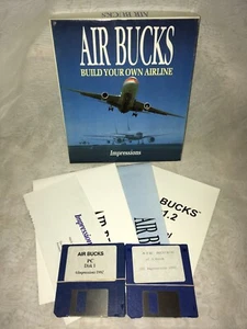 1993 “Air Bucks: Build Your Own Airline” IBM PC Game 3.5” Disks CIB! +Patch - Picture 1 of 6