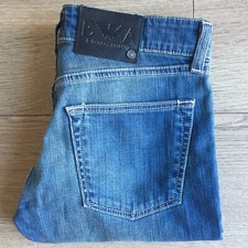 Vintage Emporio Armani Jeans Size 25 Blue Classic Bottoms Ruffle Edge Pockets