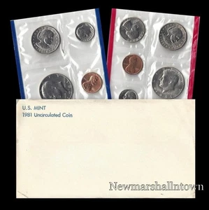 1981 P+D US Mint Set ~ Susan B. Anthony Kennedy Washington Roosevelt Jefferson - Picture 1 of 1