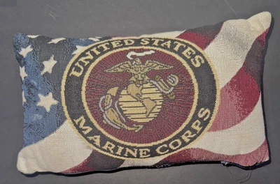 ESTADOS UNIDOS Cuerpo de Marines Almohada Decorativa Tapiz Lumbar 12 x 6" Foto 1 de 4