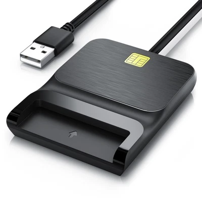 CSL USB 2.0 Cardreader, Chipkartenleser, 1,5m Kabel, schwarz - Bild 1 von 4