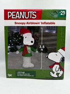 Suéter inflable soplado por aire Navidad Snoopy 3,5' Gemmy Ho Ho Ho Ho - Imagen 1 de 4