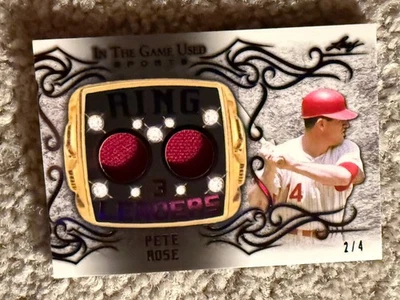 PETE ROSE 2022 HOJA En el Juego Anillo Deportivo Líderes Filis Juego Usado 2/4 WOW Foto 1 de 2