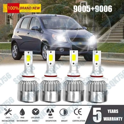 For C1500 2500 3500 1990-98 6000K Led Headlight Bulbs Hi/Lo beam Combo Kit - Image 1 of 4