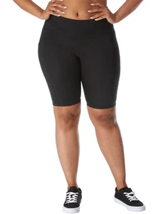 Women's Champion Absolute Bike Shorts, C Logo, 9" (Plus Size) Black 2X - Picture 1 of 3