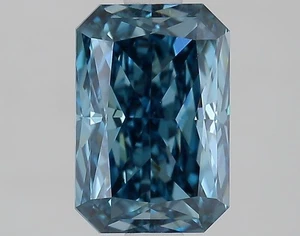1.70 Cts Fancy Vivid Blue Radiant VS1 Lab Grown CVD Diamond With Free Shipping - Picture 1 of 10