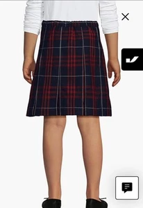 Lot Lands End School Uniform Girls Plaid Box Pleat Skirt 12 Adjustable Waist - Picture 1 of 10