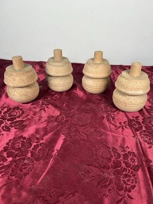 PIEDE GAMBA A CIPOLLA TORNITO IN LEGNO NATURALE GREZZO PER MOBILI - Immagine 1 di 4