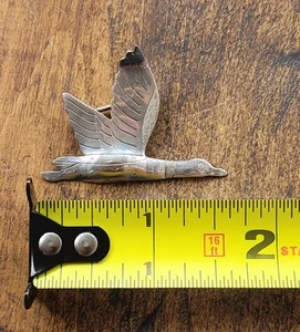 VINTAGE STERLINGSILBER 925 FLIEGENDE ENTE/GANS ANSTECKNADEL BROSCHE HANDGEFERTIGT USA 1-5/8"  - Bild 1 von 4