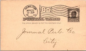 Tarjeta postal de diario Hamilton Ohio 1910 sello McKinley para anuncio en papel - Imagen 1 de 2
