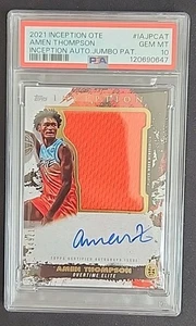 Parche Jumbo Automático Amen Thompson 2021-22 Topps Inception OTE #049/125 PSA 10 - Imagen 1 de 2