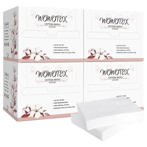 100% Cotton Disposable Face Towel 200 Count 10x12 Inch | Biodegradable Thick ... - Picture 1 of 7
