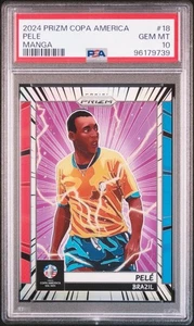 2024 Pele Panini Prizm Copa America #18 Manga Case Hit PSA 10 Brazil GEM MT - Picture 1 of 3