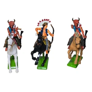 Vintage Britains Deetail Spielzeugsoldaten Indianer Indianer auf Pferden montiert - Bild 1 von 15
