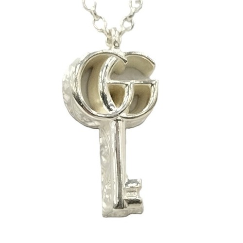 Collana Gucci doppia G motivo chiave argento SV925 usata SKAI 0