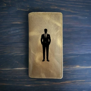 Suit Rodeo Wallet Cowboy Western Buffalo Leather Premium Business Work Gift NEW - Picture 1 of 10