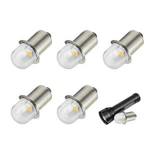 5 Pack LED Flashlight Bulb 18V P13.5S Base Socket Warm White LED Bulbs Non-Polar - Picture 1 of 7
