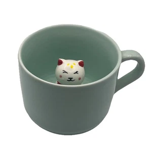 ZAH Peekaboo Surprise Kitty Cat Coffee Tea Mug Cat Lover Gift Whimsical Cute Mug - Picture 1 of 6