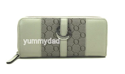 OROTON SIGNATURE ESSENTIAL MULTI ZIP AROUND LEATHER WALLET IVORY TAUPE JACQ BNIB - Image 1 of 4