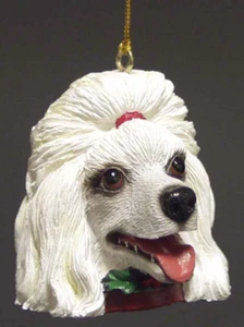 WEISSER PUDEL HUNDEKOPF HARZ ORNAMENT 2" - Bild 1 von 1