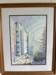DOS MICHAEL MCCANN Reconocido Arquitectónico ORIGINAL ACUARELA PINTURA PAISAJE - Imagen 1 de 5