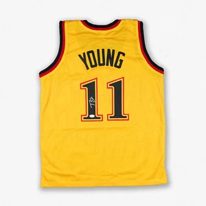 Trae Young Atlanta Hawks Signed Autographed Pro Style Yellow Jersey BAS - Picture 1 of 2