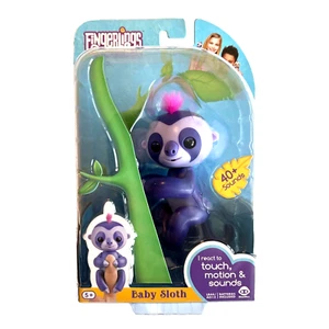 Juguete interactivo coleccionable Fingerlings MARGE bebé perezoso púrpura de WowWee - NUEVO - Imagen 1 de 15