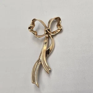 Vintage Tiffany & Co. 1985 14K Gold Ribbon Bow Brooch Pin - Picture 1 of 4