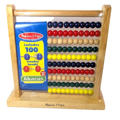 Melissa & Doug Ábaco Juguete Educativo de Madera para Contar Matemáticas, 100 Cuentas de Colores, 3+ Foto 1 de 4