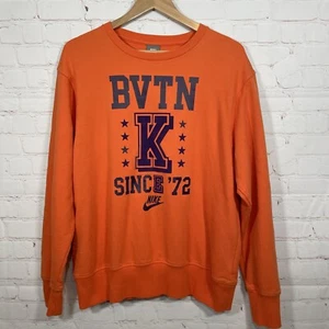 Nike Sweatshirt Womens XL Orange BVTN Beaverton Swoosh Logo Pullover Crew Neck - Picture 1 of 11